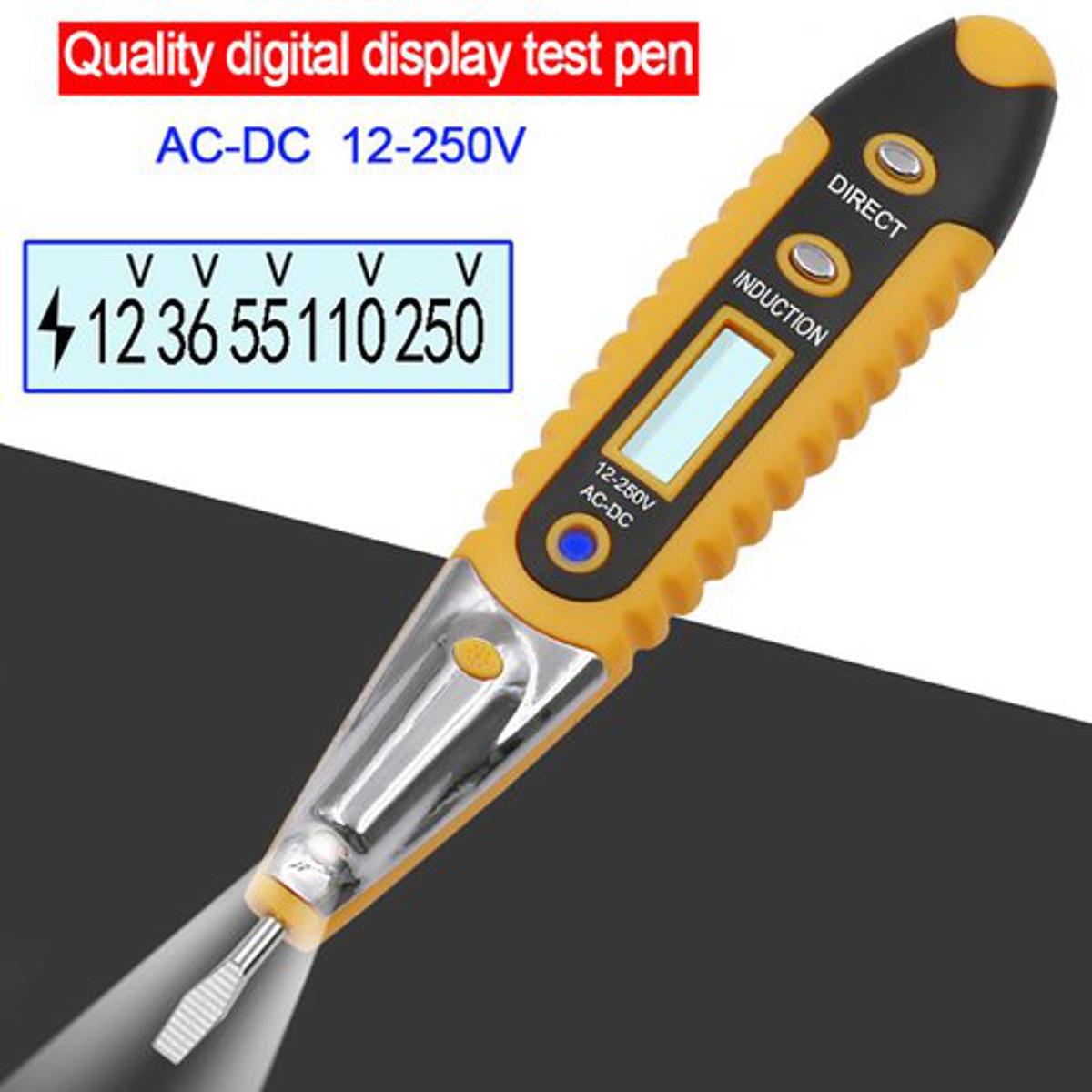 Digital Test Pencil Multifunction AC DC 12-250V Tester Electrical Test Pencil Detector Voltage Detector