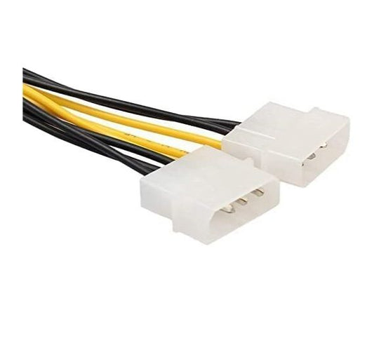 8-Pin PCI Express to Dual 4-Pin Molex LP4 Graphics Card Power Cable PCI-E ATX PSU Power Converter Adapter Cable Pack of 1