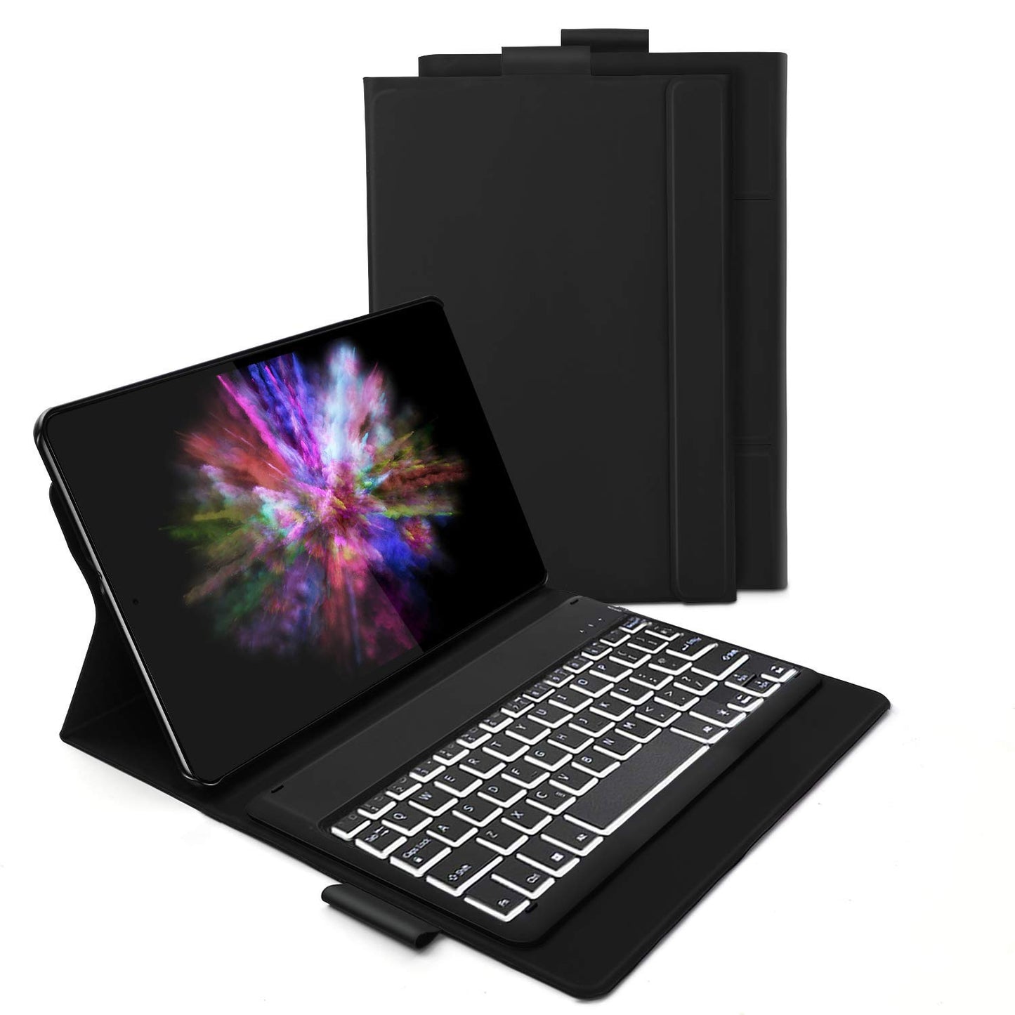 Bluetooth Backlit Keyboard Case for 11 Inch pad/Samsung Galaxy Tabs/Microsoft Surface/Lenovo Tabs/Huawei, Jelly Comb Detachable Keyboard with Protective Cover for Android/Windows/OS, Black