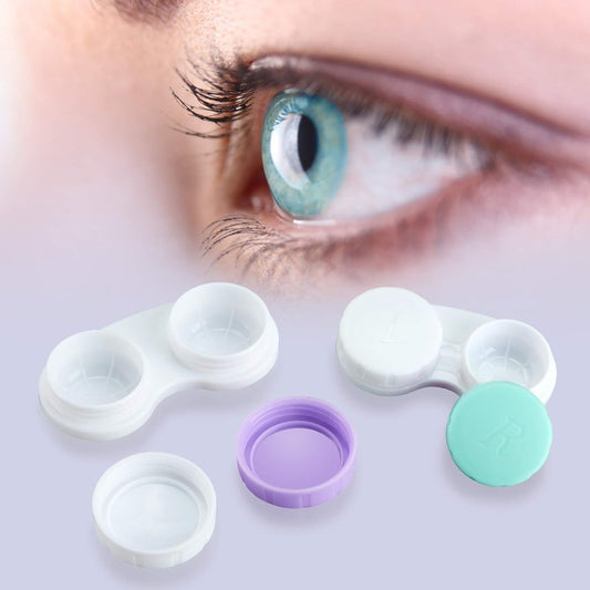 Contact Lens Case 1 Each Green white Natural Lens Storage Container