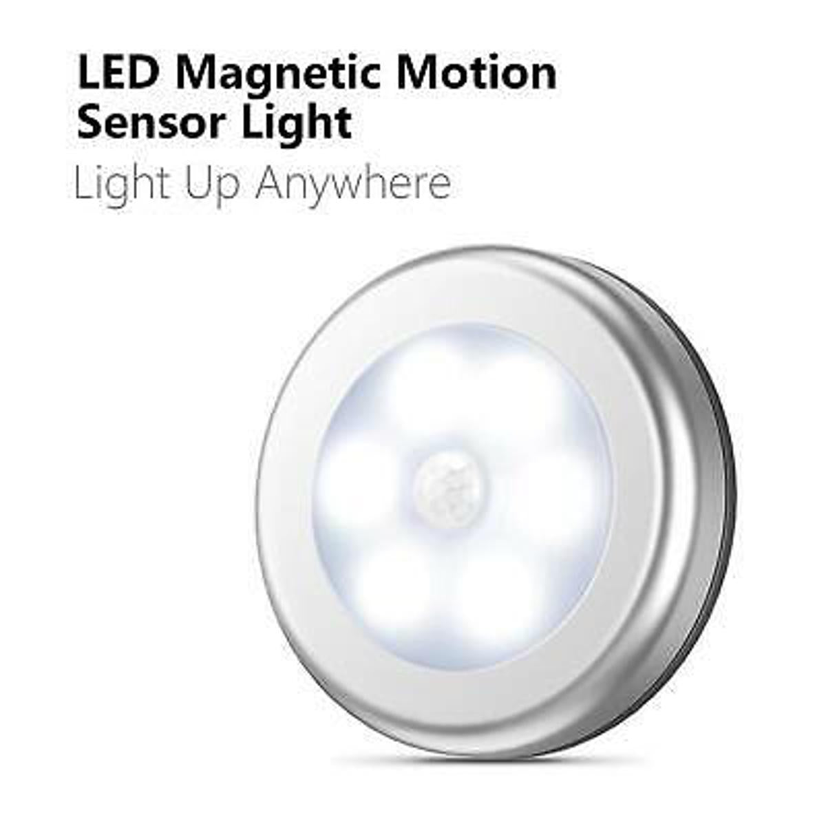 Sensor Lights 6 LED Motion-Activated Night Light/Battery-Powered Motion Sensor Light/Optional Magnetic or Adhesive Stick-Anywhere Indoors, Ideal for Bedroom, Bathroom, Kitchen, Closet, Hallway