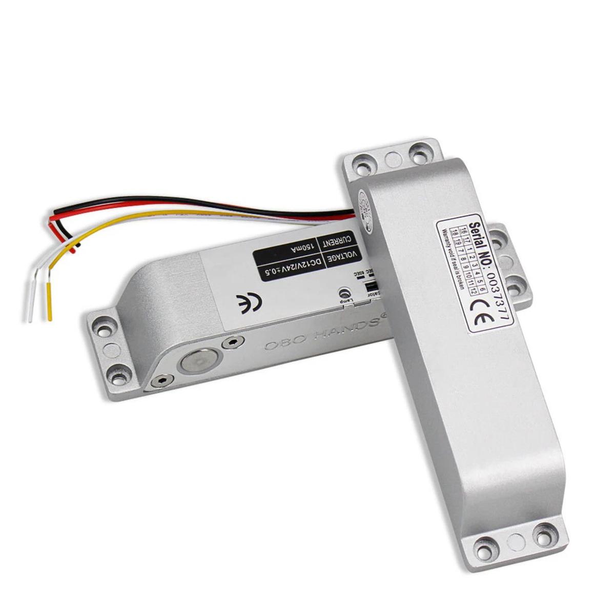 Hi Quality Electric Drop Bolt Lock DC 12V Fail Safe NC Mode Electronic Door Lock for Access Control Security Lock Door (X Bolt Lock) with Time De.lay Su.rface Mounted Lock electric mortise lock
