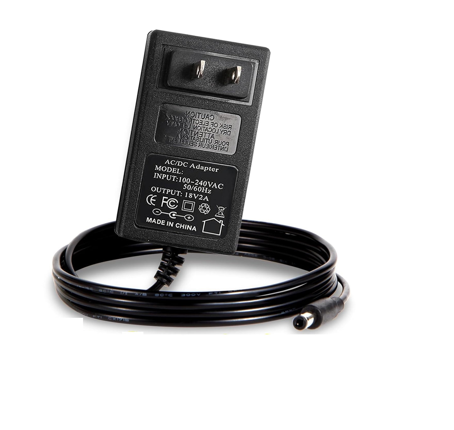 18V 2A Universal Power Supply Adapter – AC/DC 100-240V Converter, 5.5mm Jack Charger for CCTV, Router, LED Lights & Electronic Devices