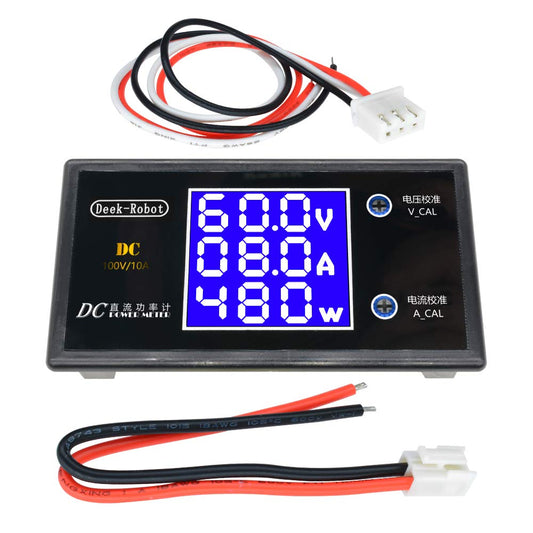 LCD Digital Voltmeter Ammeter Wattmeter DC 0-100V 10A 250W – Voltage Current Power Meter Tester with LCD Display