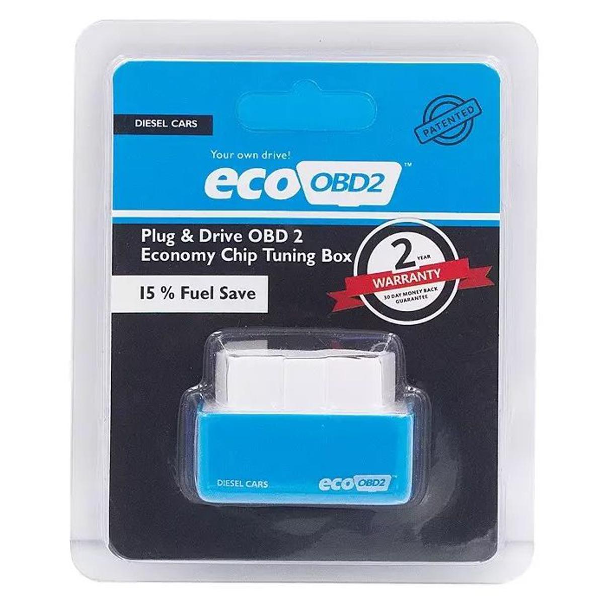 OBD2 Fuel Saver Eco Device for Diesel Engine Cars, Trucks, Generators & Machinery | 16-Pin OBD II Plug & Play Diagnostic Port Accessory | Blue