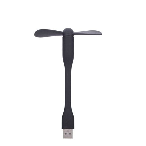 FLEXIBLE MINI PORTABLE USB POWERED 2-BLADE USB FAN (BLACK)