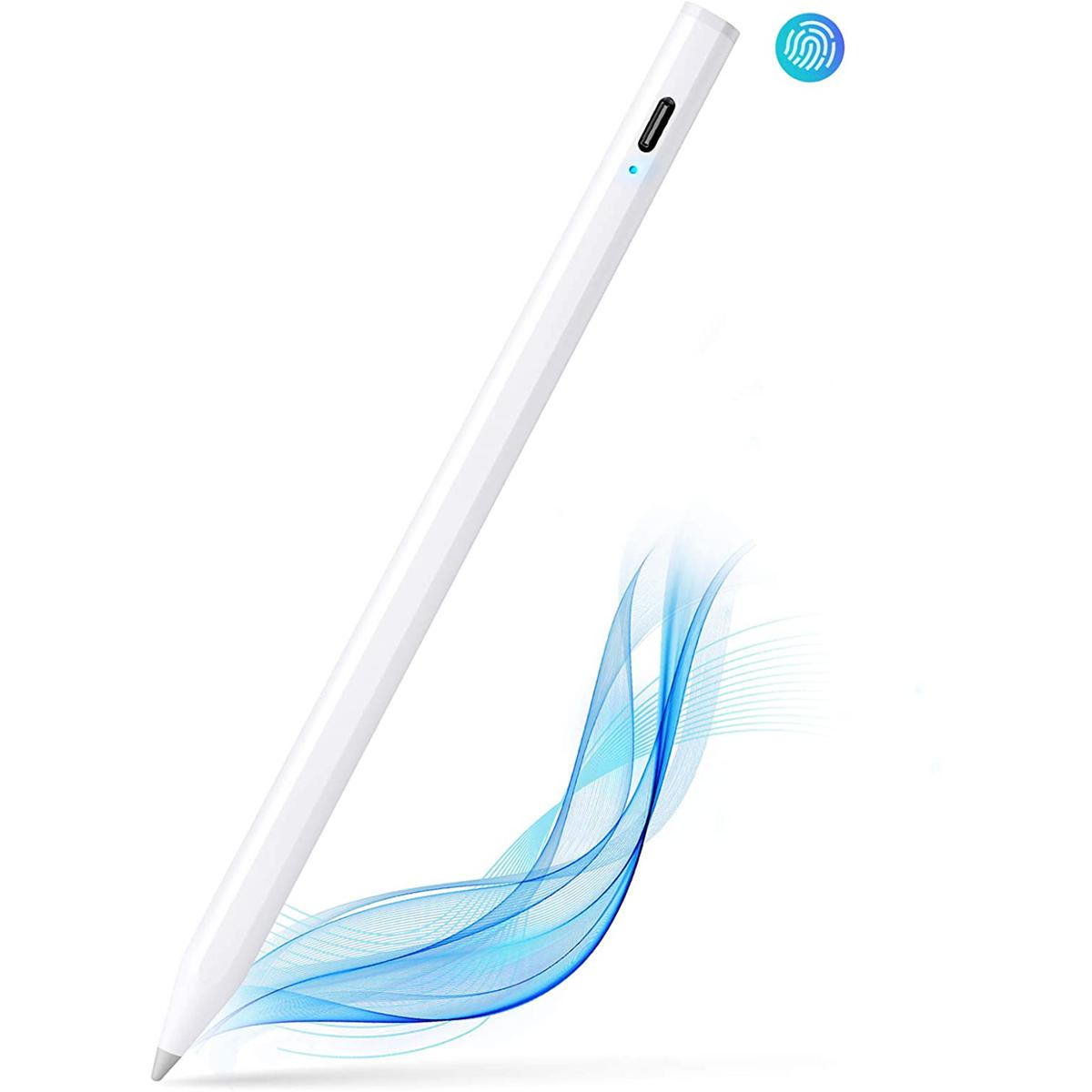 TOCLL Stylus Pen for iPad 2018-2021 with Palm Rejection, Magnetically Attached Pencil , Compatible with iPad Pro 11(1/2),iPad Pro 12.9(3/4),iPad 6/7/8th,Air 3/4th,Mini 5th, White
