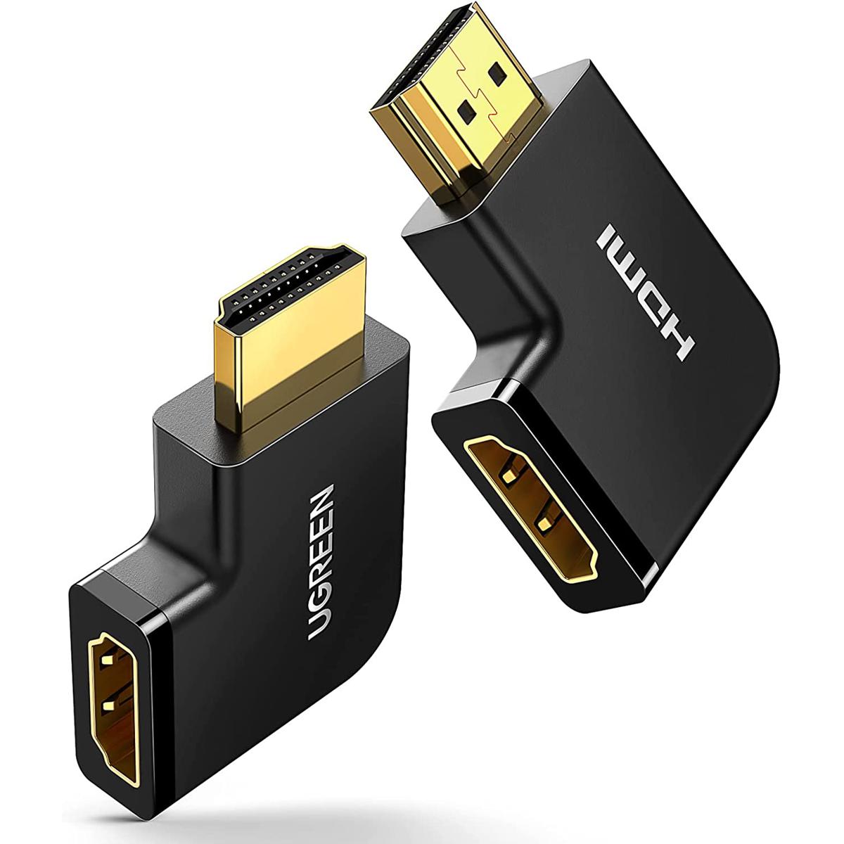GREEN HDMI Male to Female Converter HDMI 270 Degree Angle Adapter and 90 degrees 4 K Full HD with Gold-Plated