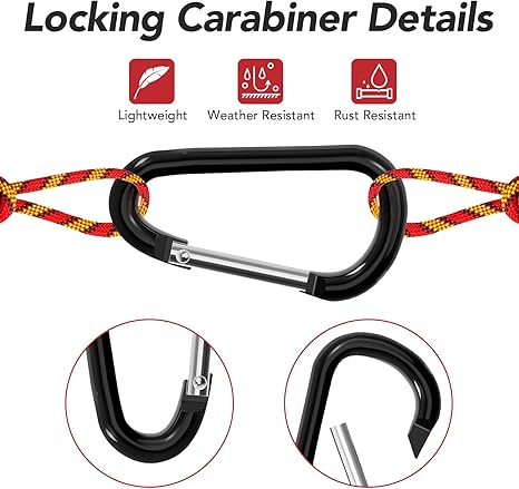 Aluminum Carabiner Clip D Ring Keychain – Lightweight Spring Hook Small Carabiners for Camping, Hiking, Fishing & Car Accessories
