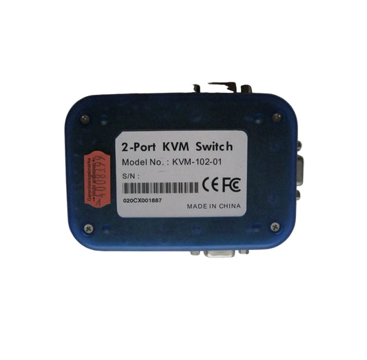 Branded Used KVM 2-Port Switch KVM-102-01 VGA PS/2 with Cables – Side view – Available in Pakistan