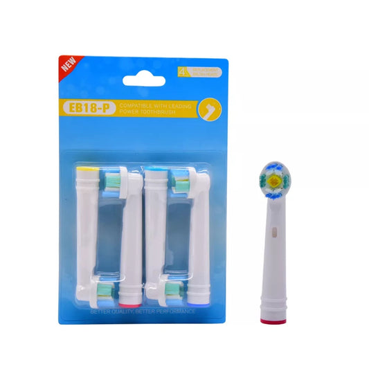 EB18-P Replacement Brush Heads for all Oral-B electric toothbrushes except ultrasonic brushes 4 Pcs Toothbrush Heads EB18P 3D White Replacement Brush Heads A One 100 % Premium Quality