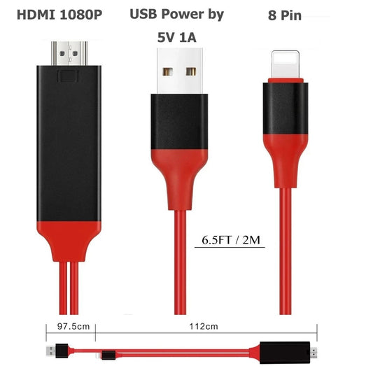 Lightning To HDMI /HDTV Cable Digital AV Adapter Apple to hdmi For Aapple ipad iphone ios
