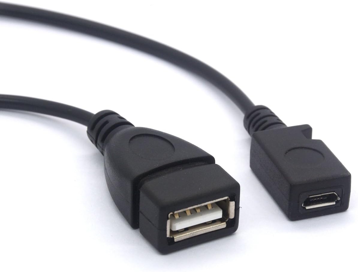 Micro USB OTG Y Cable – Micro USB Male to USB Female + Charging Port Adapter for Smartphones & Tablets