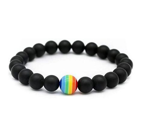 Rainbow Bracelet 7 Colors Fashion 8MM Matte Natural Stone Bead Bracelets & Bangles for Natural Anti Anxiety Men & Women Jewelry