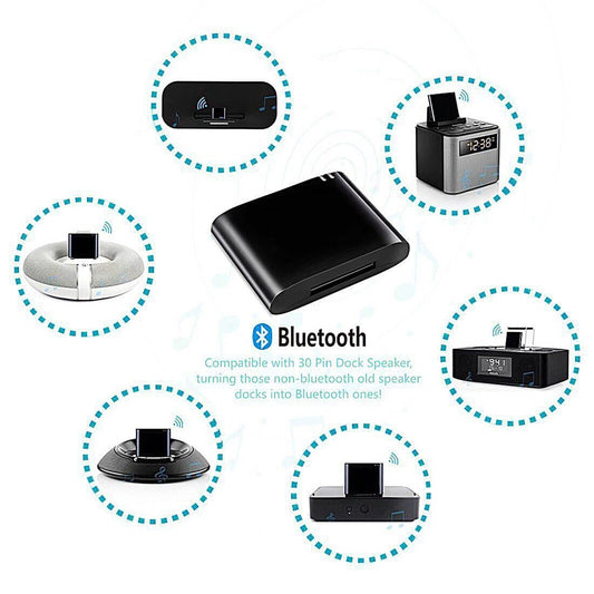 30-pin Bluetooth Adapter 4.1 A2DP Music Audio Receiver For Bos-e Sound i dock And 30Pin for Dock Speakers