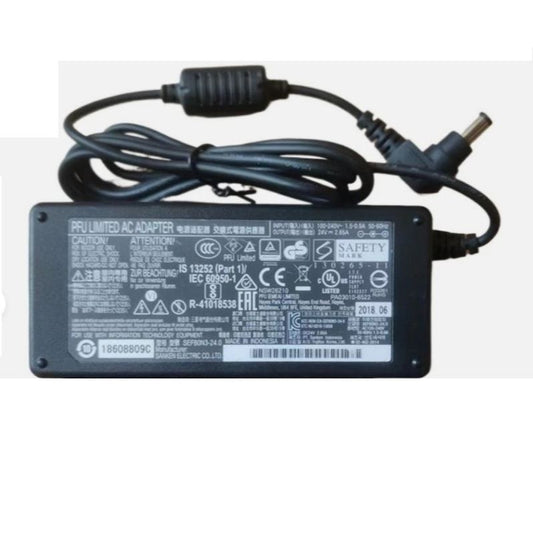 24V DC 2.65A Power Supply Adapter 65W – 100-240V AC Multi-Purpose Charger with 5.5mm x 2.1mm Barrel Pin for LED Lighting, Sound Bar, Scanner, Industrial Devices & Water Filter Plants