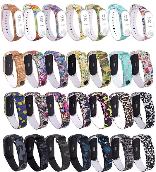 Mi4 Band Strap & Mi3 Band Strap Printed A One Natural Flowers Color Full Matching Girls & Boys Strap for Mi Replacement Waterproof Wrist Band Printed Strap for Xiaomi Mi Band 4 & 3 Smart Activity Tracker -Printed (Only 1 Strap - Chip not Included)