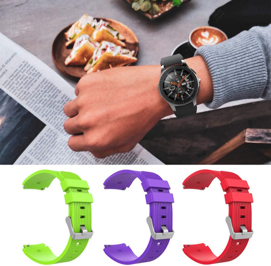 22mm A One Band Compatible with Samsung Galaxy Watch 3 45mm/Galaxy Watch 46mm/Gear S3 Classic/Huawei Watch GT 2 Pro/GT 2e 46mm/Ticwatch Pro 3, 22mm Silicone Strap Purple