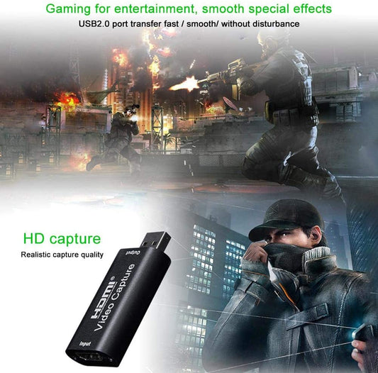 Video Recording Card Capture Card HDMI USB Adapter, 4K HDMI Capture Card HDMI Video Capture USB 2.0 1080P for Gaming, Streaming TV, Recorder Live Streaming Video for Windows Mac OS