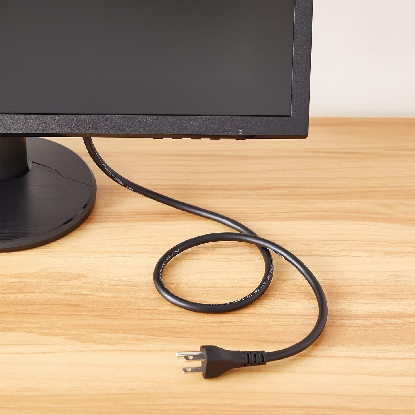 1.5M PC Power Cord 3 Prong AC Cable – 18 AWG 125V Power Cable for Computer, Monitor, TV – Heavy Duty Black Power Supply Cord