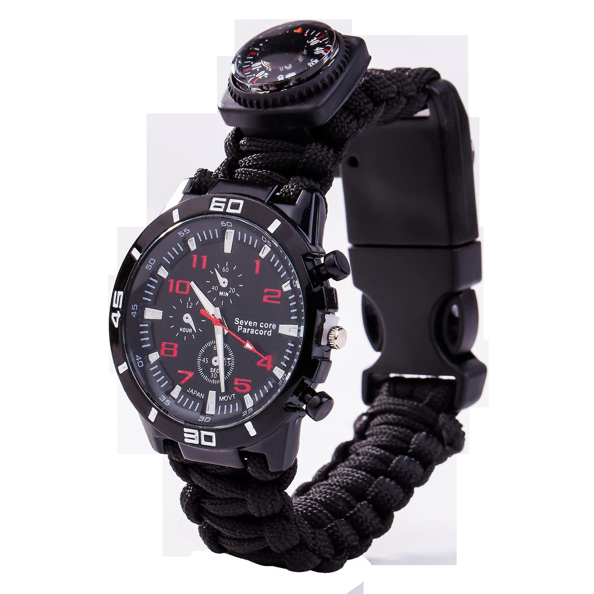 Umbrella Rope Multi-Function Sports Emergency Wrist Watch with Compass Survival Bracelet for Men and Women