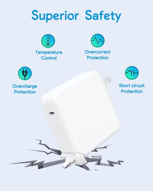 Apple Replacement 61W USB-C Power Adapter Fast • Safe • – Side view – Available in Pakistan