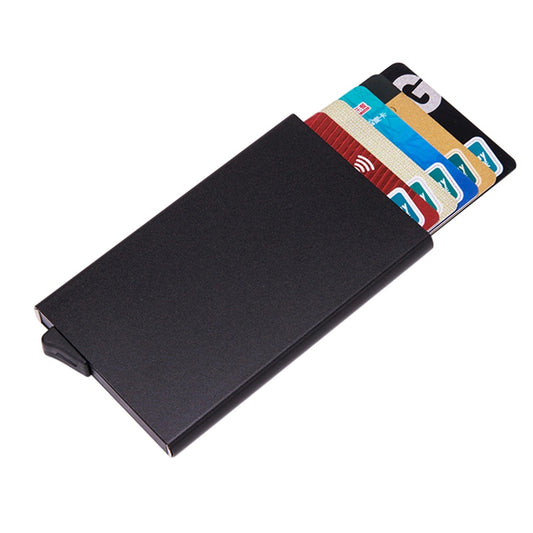 Card Holders Business IDCard Case Fashion Automatic RF-ID Card Holder Aluminium Bank Card Wallets