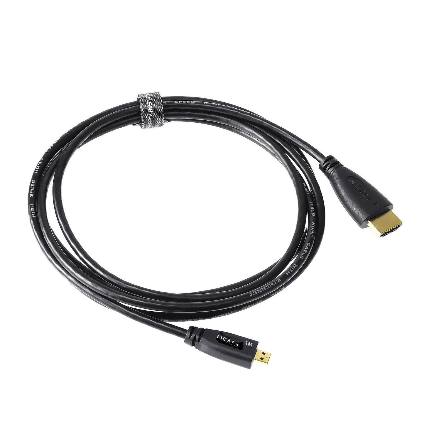 Micro HDMI to HDMI Cable 2 Meter High-Speed 4K 60Hz | Gold Plated Connector Supports 3D HD Video Cable for TV, Camera, Tablet