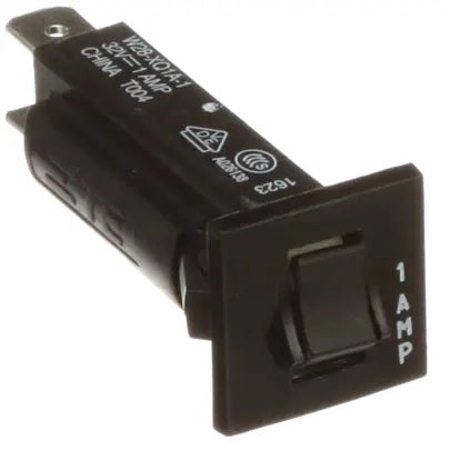 Circuit Breaker W28-XQ1A-1 Potter & Brumfield W28 Thermal, Series Trip, Black Button Color, 250 VAC Voltage Rating AC, 32 VDC Voltage Rating DC, 1 A, 1 , 1PCS