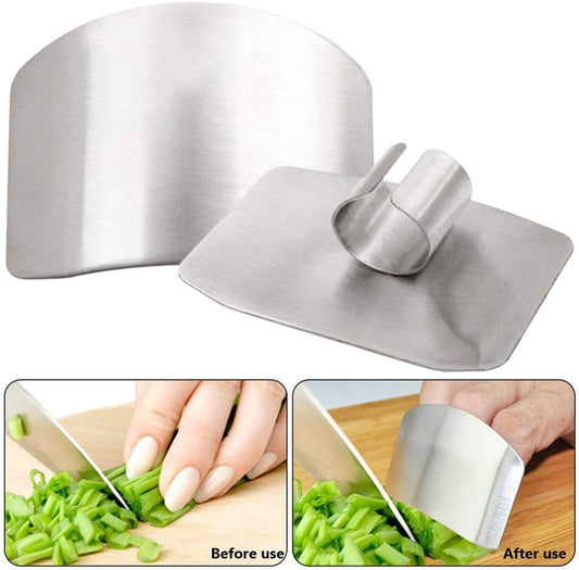 KITCHEN FINGER HAND PROTECTOR GUARD STAINLESS STEEL CHOP SLICE SHIELD COOK TOOL