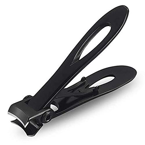 Nail Clippers, 15mm Wide Jaw Opening Nail Cutter with Sharp and Sturdy Blade, Surgical Grade Stainless Steel Fingernail Toenail Clippers for Thick Nails, Black