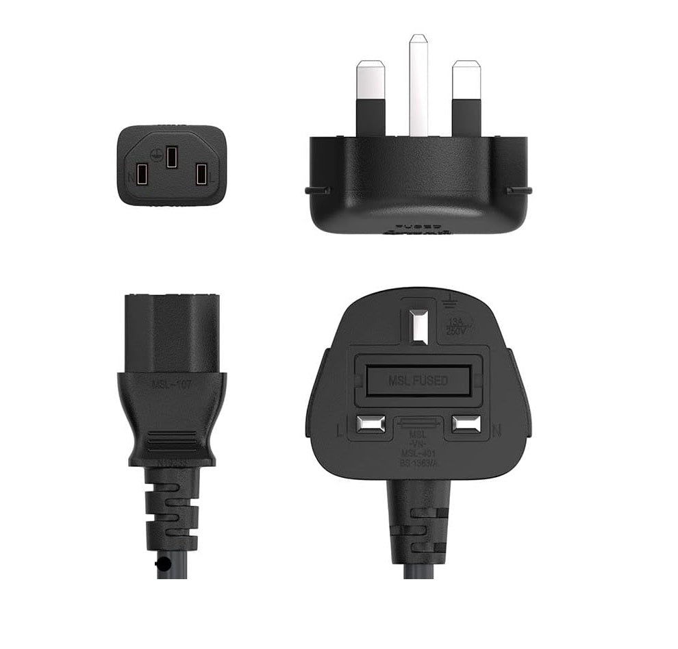 1.5Ft 3-Pin Desktop Power CableBlack & White – Image 6 – Pakistan