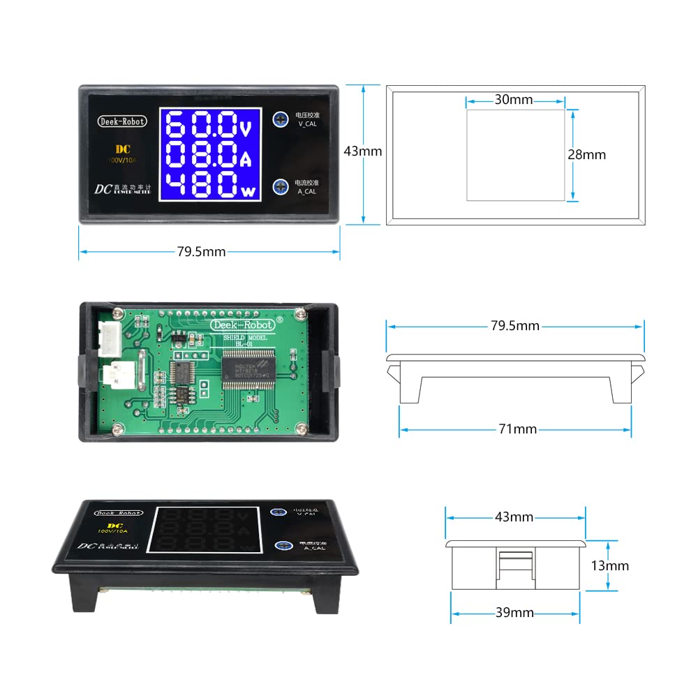 LCD Digital Voltmeter Ammeter Wattmeter DC 0-100V 10A 250W – Image 6 – Pakistan