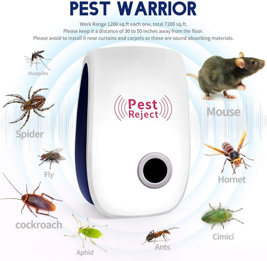 Ultrasonic Pest Repeller , Pest Repellent Ultrasonic Plug in Indoor , Pest Reject Rodent Bug Repellent for Home Reject Insect Mice Mosquito Ant Spider Cockroach Bug Keep Human and Pets Safe Smart Home Premium Quality A One Long Life Product