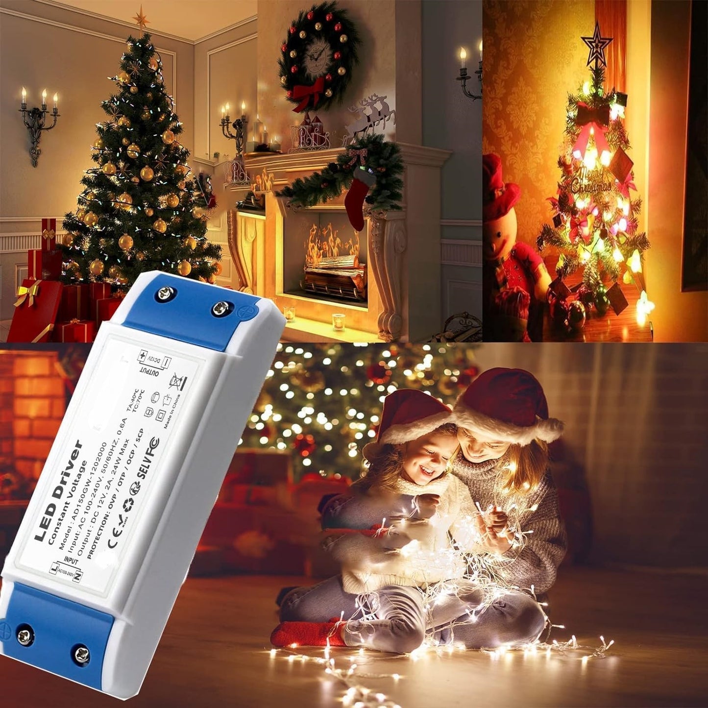 LED Transformer 24W 12V DC Power Supply Adapter – 240V AC to 12V DC 2A LED Driver for LED Strip Lights, Cabinet Lights, MR11/MR16 Bulbs & Ring Doorbell