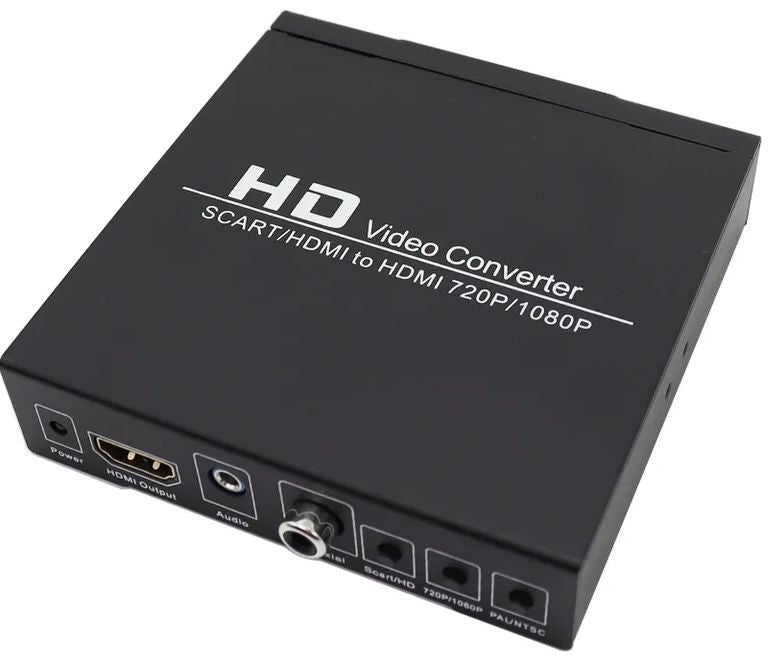 Full HD 1080P SCART to HDMI-compatible Digital Converter High Definition Video Converter EU Power Plug Adapter For HDTV HD