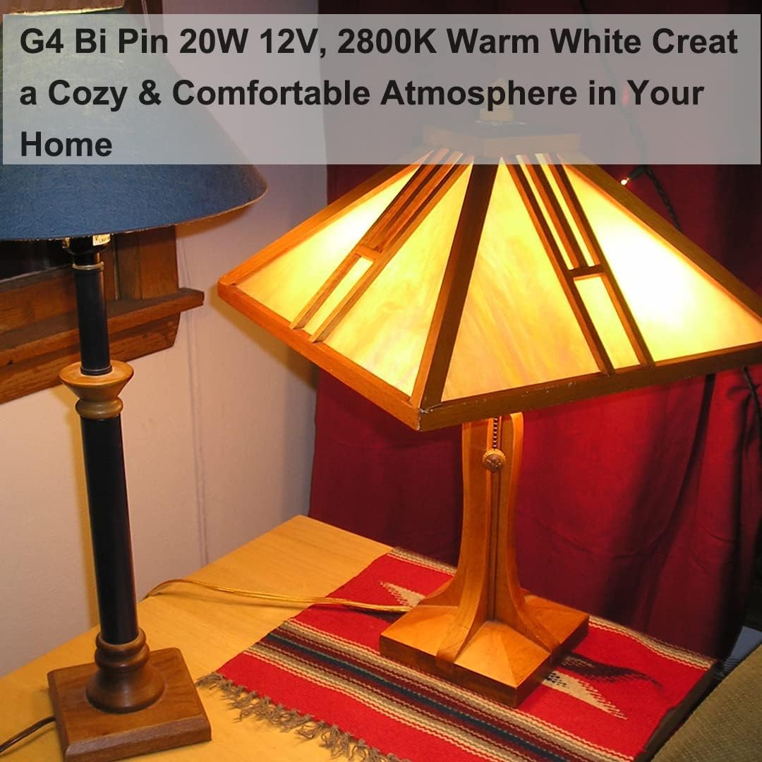 G4 Dimmable Halogen Bulb 20W 12V – Warm White 2800K Capsule Light for Ceiling, Table & Cabinet Lighting