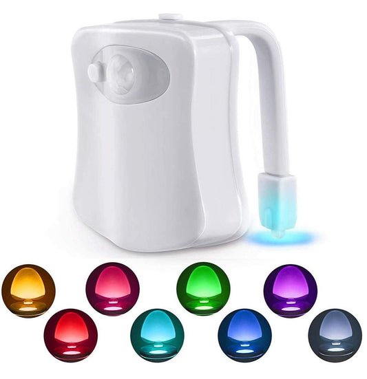 Motion Sensor Toilet Seat Night Light 8 Colors For Smart Home Toilet Bowl WC Toilet Light - White 1 Pcs