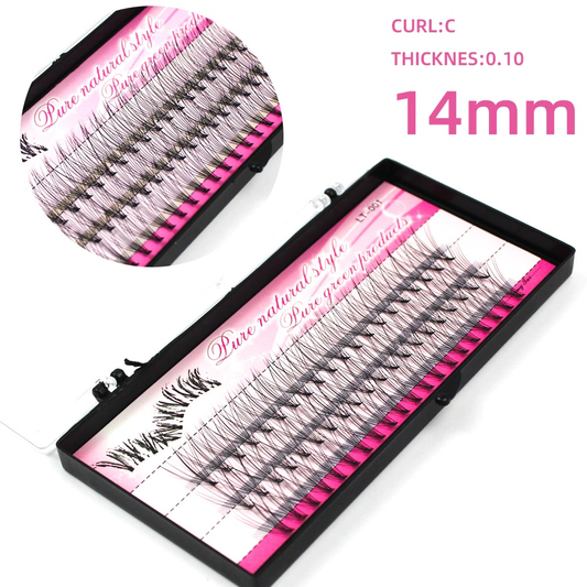 Eyelashes Pure Natural Style and Eye Lash Length 14mm Curl C , 10 D , Pure Green Products Making Up Tool