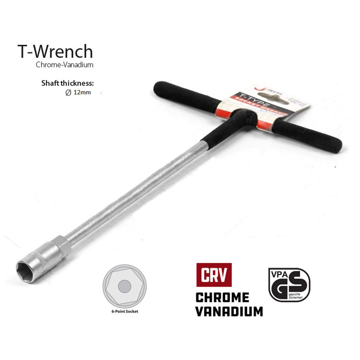 12mm T-Wrench Spanner Socket Handle | Anti-Slip T-Handle Wrench Tool | Heavy Duty, High Quality, Branded Hand Tool