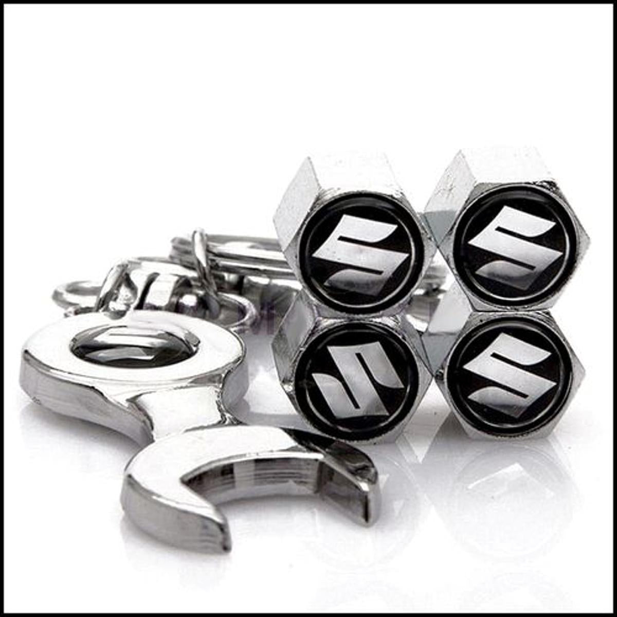Tyre Valve Caps for Cars Chrome Tire Air Stem Metal Caps Wheel Suzuki Logo Valve Air Caps for Suzuki