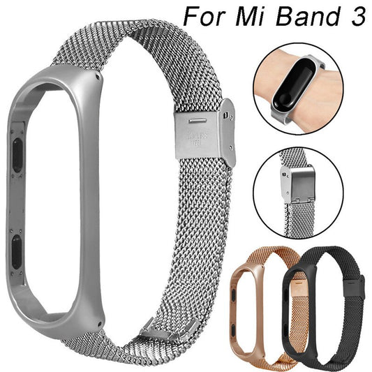 Xiaomi Mi Band 3/4 Non Magnetic Stainless Steel Milanese Luxury Ultrathin Wristband Strap
