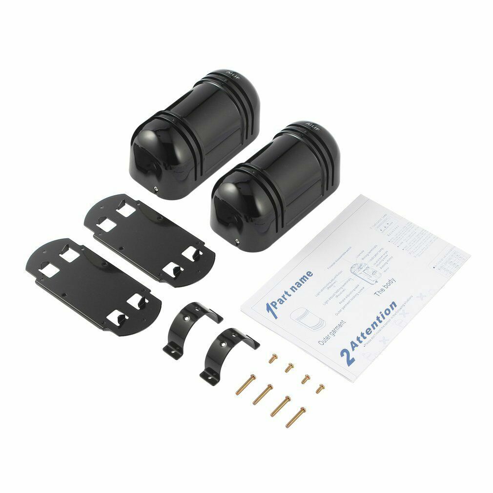 π ABT-100 100m Dual Beam Photoelectric Infrared Detector 433MHz Burglar Alarm Perimeter Security System β Black