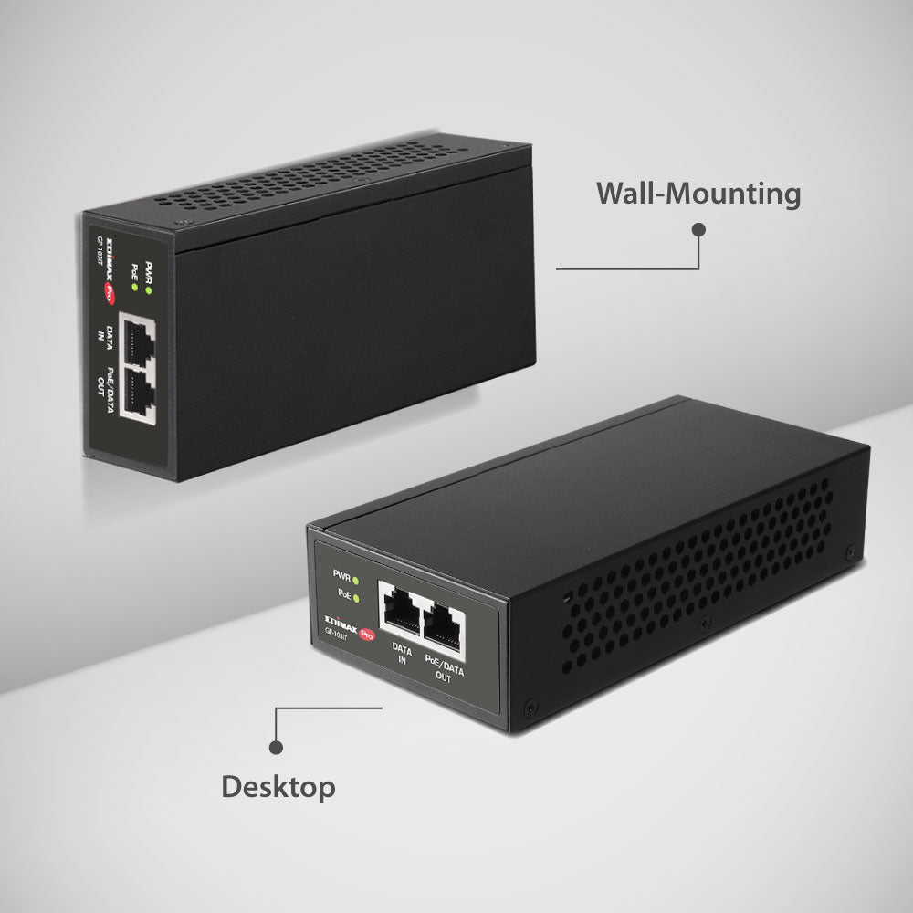 Elecom PoE Injector Gigabit Compatible 3 EIB-UG01-PF2 | IEEE 802.3af PoE | 10/100/1000Mbps Ethernet | Power & Data Over Single LAN Cable
