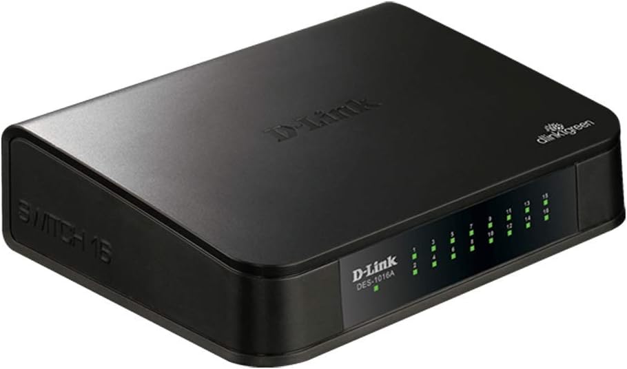 D-Link DES-1016A 16 Port 10/100 MBPS Switch with adapter