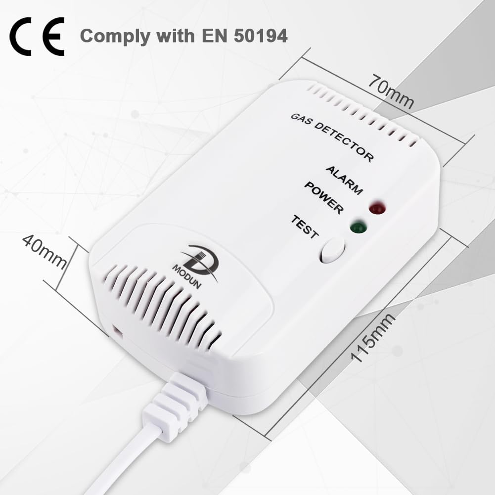 š„ Gas Alarm Detector ā Natural Gas & LPG Leak Sensor šØ 100dB Siren + Strobe Light | Safety for Home & Commercial Use