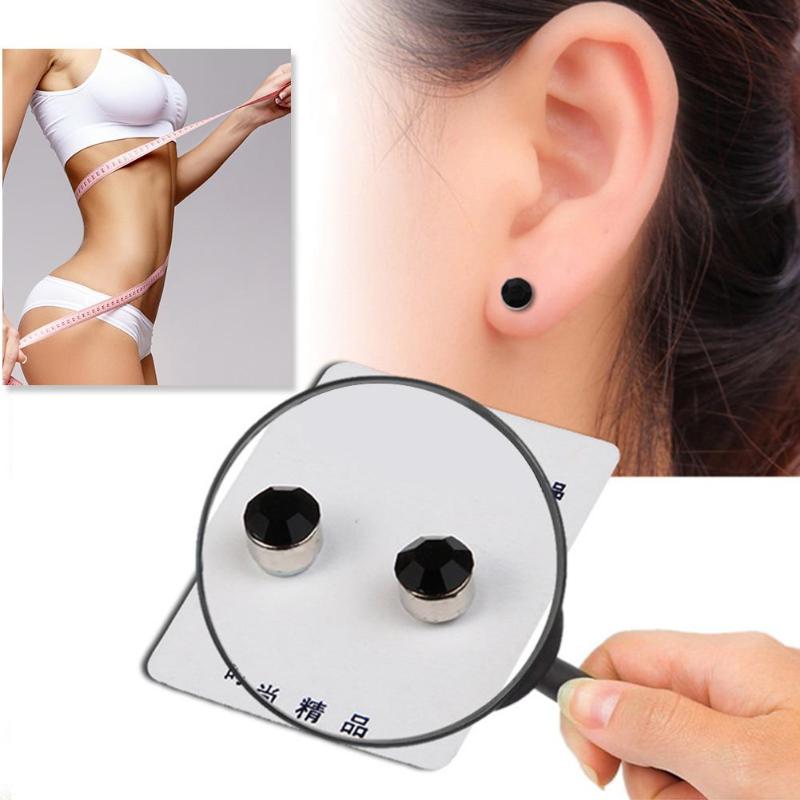 1 Pair Magnetic Slimming Earrings Lose Weight Massage Slim Ear Studs Patch