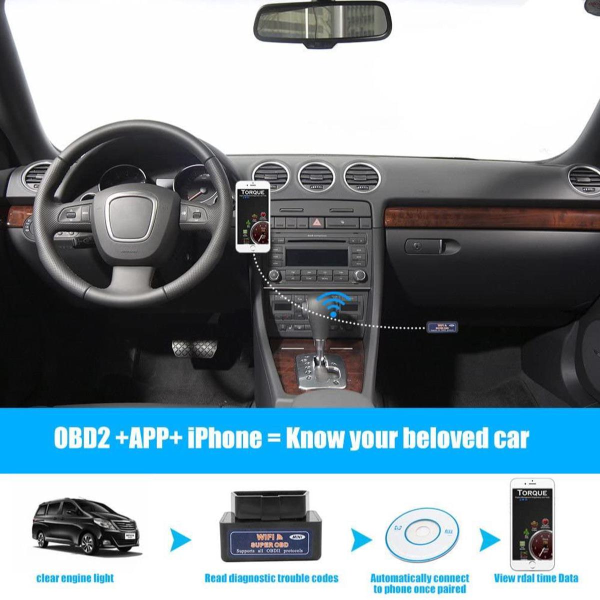 Super WiFi OBD2 Car Diagnostics Scanner Scan Tool for Apple Mobile Phone iOS Android PC Car Scanner obd2 obdii