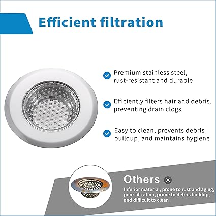 1pcs Stainless Steel Sink Strainer Bathroom Kitchen HEAVY DUTY Wholesale