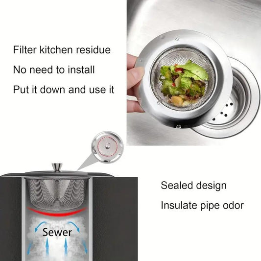 stainless steel kitchen sink basket waste strainer Perforated wash basin Mesh Filter